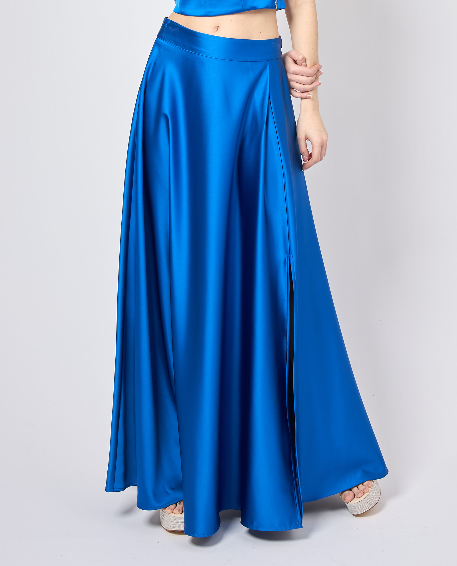 Valentina Rio satin skirt with front slit - VALENTINA RIO Valentina Rio satin skirt with front slit - VALENTINA RIO